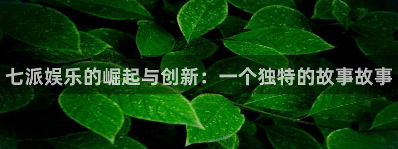 赢彩网体育：七派娱乐的崛起与创新：一个独特的故事故事