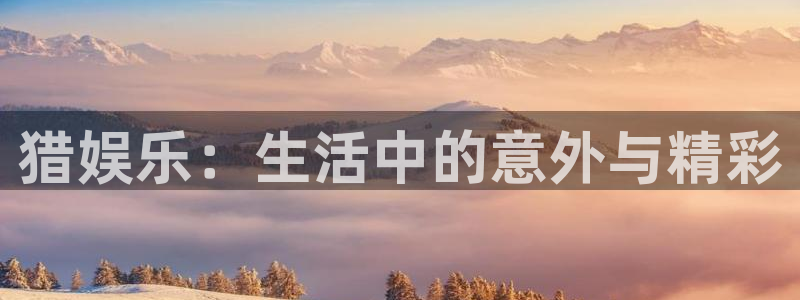 东莞市赢彩网电子科技有限公司：猎娱乐：生活中的意外与精彩